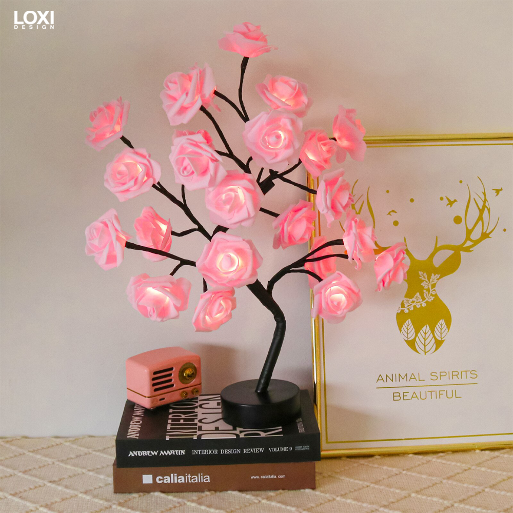 Pink on sale tree lamp