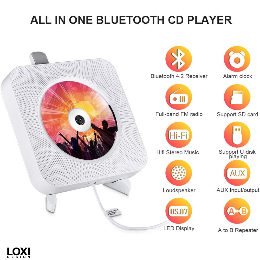 Loxi Design™ Aesthetic CD Player